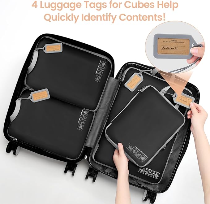 Cambond Compression Packing Cubes for Travel Women - Expandable Travel Bags Luggage Organizers Travel Essentials Compression Cubes for Travel Carry on Suitcases Organizer