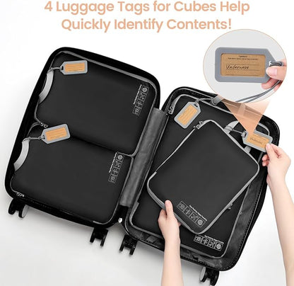 Cambond Compression Packing Cubes for Travel Women - Expandable Travel Bags Luggage Organizers Travel Essentials Compression Cubes for Travel Carry on Suitcases Organizer