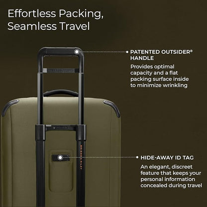 Briggs & Riley 26" Medium Expandable Spinner - Checked Luggage for Travel, Suitcases with Wheels, Softside Rolling Bag for Men & Women - ZDX Collection, Hunter