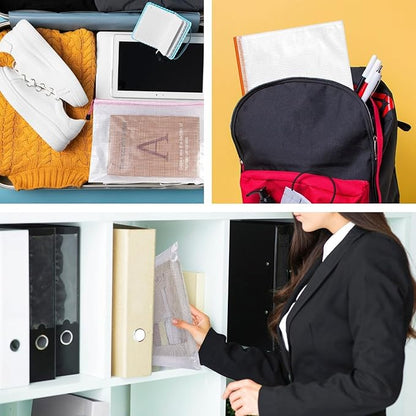 36pcs A4 Mesh Zipper Pouch Bags, Waterproof Document Zipper Bags for Organizing Storage for School, Office, Board Games, Travel & Craft Storage Letter Size