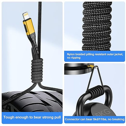 iPhone Charger, [Apple MFi Certified] 3Pack 10FT USB A Cable for Lightning Charger Cable, Fast iPhone Charging Cord Compatible with with iPhone Xs Max/XS/XR/X/8/7/6S/6/Plus/SE/iPad(Gold)