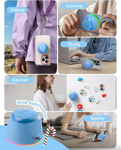 White Elephant Gifts Portable Speaker: Stocking Stuffers for Teens Adults Men Women, Loud Sound Bluetooth Speakers Phone Stand Accessories, Birthday Christmas Ideas Gift Boy Girl Trendy Stuff-Blue