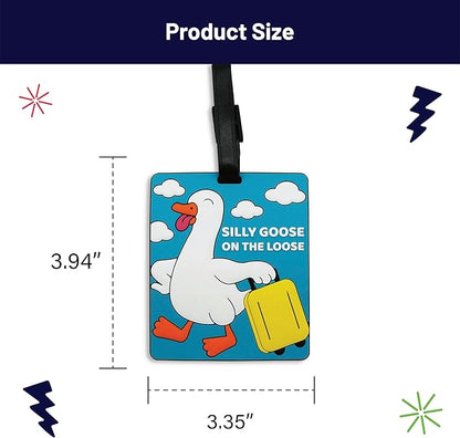 Funny Luggage Tag – Hilarious Travel ID Tag with Sarcastic Saying – Durable & Easy to Spot Suitcase Tag for Men, Women, Frequent Flyers, or Gag Gift for Travelers - Silly Goose