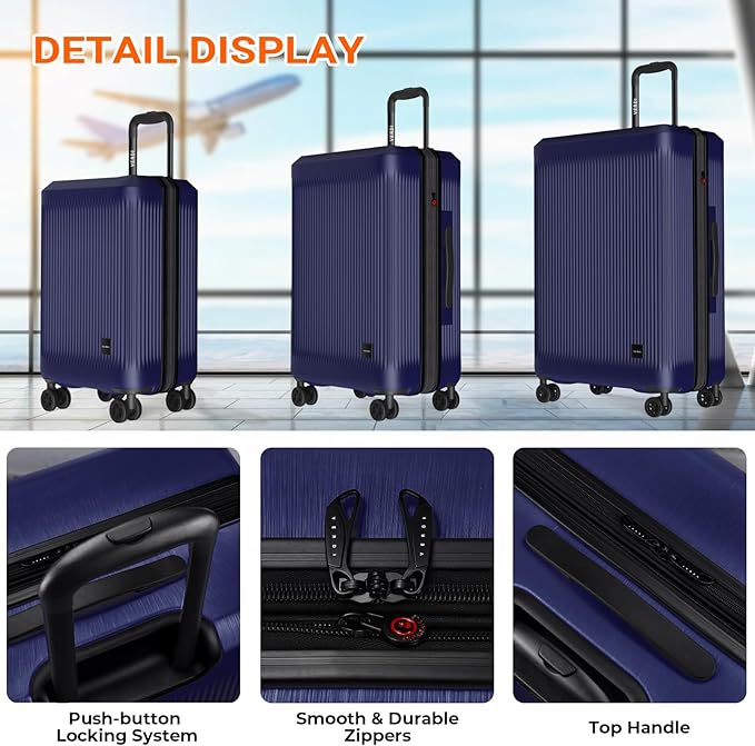 Verdi Hardside 24 Inch Luggage with Spinner Wheels Lightweight Expandable Suitcase