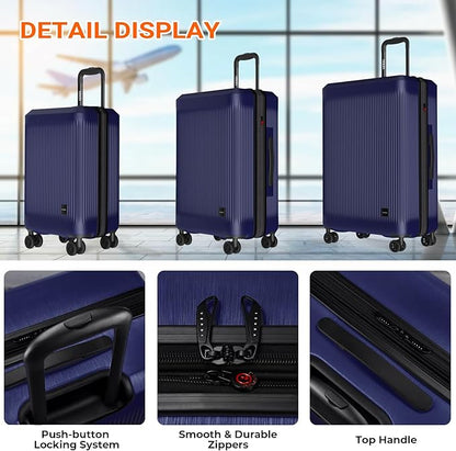 Verdi Hardside 24 Inch Luggage with Spinner Wheels Lightweight Expandable Suitcase