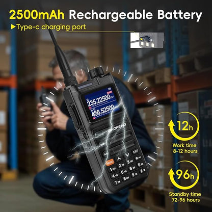 Baofeng Radio Ham Radio Handheld UV-26 10W Long Range Rechargeable NOAA Weather Two Way Radio Walkie Talkie with 18.8-inch High Gain Tactical Antenna for Survival Gear Hunting Camping, 2 Pack