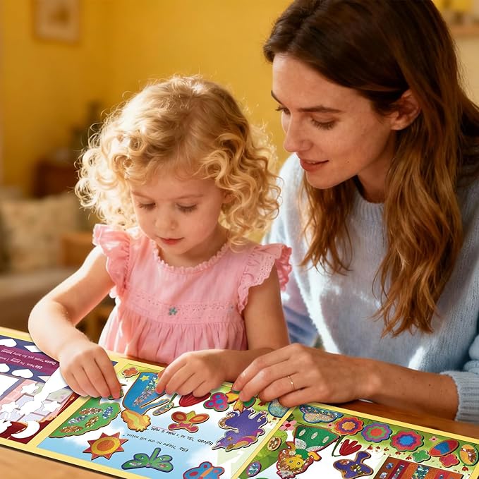 FLUXOJOY Foil Art Craft Book Kits for Kids, Mess -Free Fun Activity Set for Child, DIY Printing Craft Books, Christmas Gifts for Ages 4 5 6 7 8 9 10 11 12 Years, Princess Travel Toys for Boys Girls