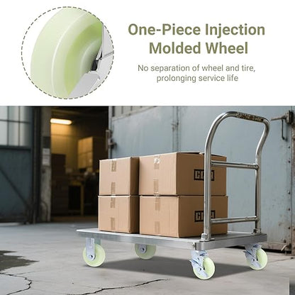 W B D WEIBIDA Heavy Duty Caster Wheels 5 Inch - 3500 LBS, PP Plate Castor Set of 4 with Double Ball Bearings, Non-Marking Industrial Swivel Casters for Hand Trucks, Carts, Industrial (2 Brake 2 Rigid)