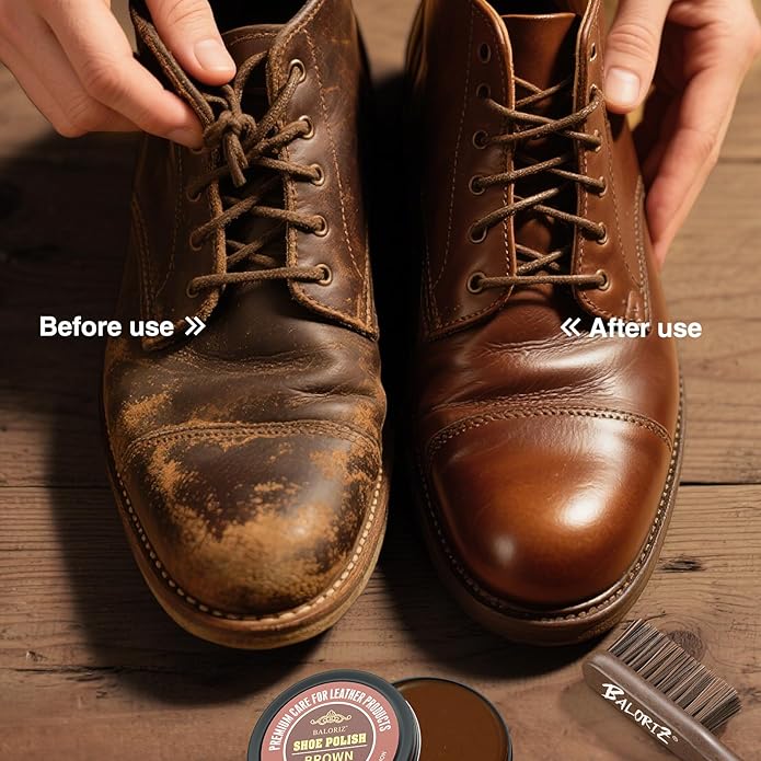 Shoe Shine Kit For Men & Women, 13Pcs Leather Shoe Polish Kit Christmas Gifts with Shoe Polish, Mink Oil, Horsehair Brush for Leather Boot Shoe Care Kit Mens Dad Birthday Gifts Ideas