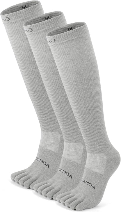 Compression Toe Socks Knee High Coolmax Hiking Socks Graduated Support for Running,Travel,Flight