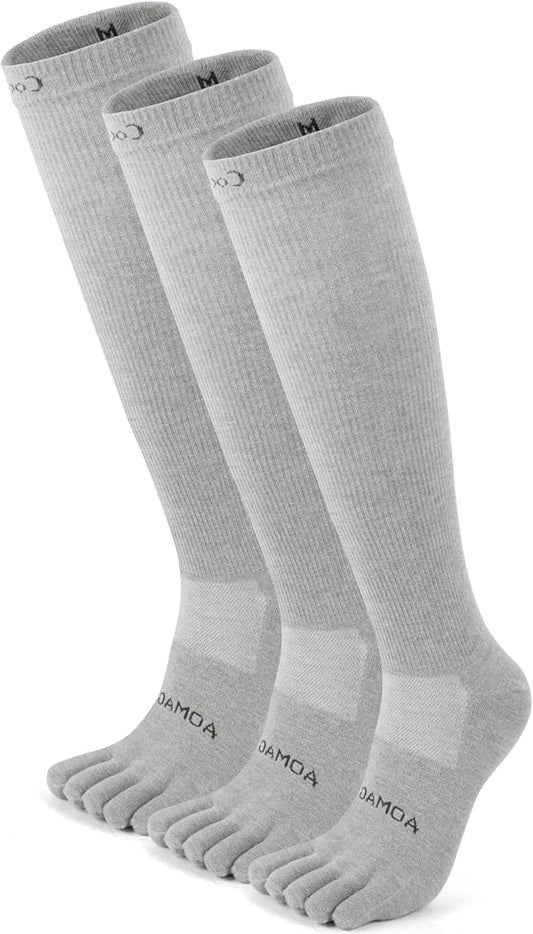 Compression Toe Socks Knee High Coolmax Hiking Socks Graduated Support for Running,Travel,Flight