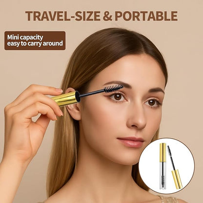 16 Pack Empty Mascara Tube 10ml Refillable Bottles with Brush Wand&Funnels,Leakproof Travel Containers for Lash & Brow Serum,Portable for Makeup Artists or Beginners(Gold)