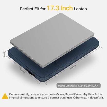 17.3 inch Laptop Sleeve Case for HP Pavilion 17/Envy 17, Dell Inspiron 17/Dell G3 G7, ASUS VivoBook Pro 17, Lenovo Ideapad 17, Acer Aspire 17, Computer Sleeve 17 inch Laptop Carrying Bag