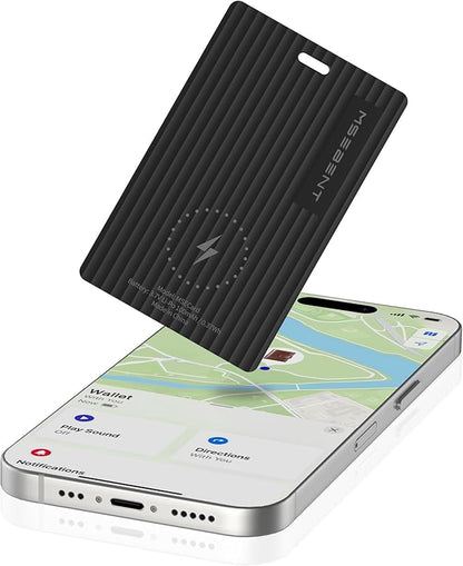 Slim Air Tag Wallet Tracker Card, [Apple MFi Certified], Wireless Charging, Work with Apple Find My, IP67 Waterproof, Item Locator for Keys, Bags, Passport, iOS Only, 1 Pack