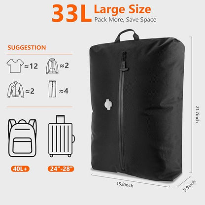 Dobaly 33L Professional Vacuum Bags for Travel, IP67 Reusable Vacuum Compression Bags for Suitcases and Backpack Space Saver Vacuum Bags for Travel Lightweight & Durable (1PC No Pump)