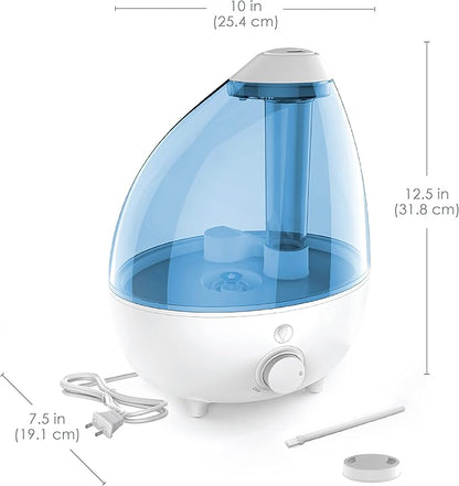 Pure Enrichment MistAire XL Ultrasonic Cool Mist Humidifier - All Day Operation for Large Rooms, 1 Gallon Tank, Variable Mist Control, Automatic Shut-Off, Whisper Quiet, and Optional Night Light