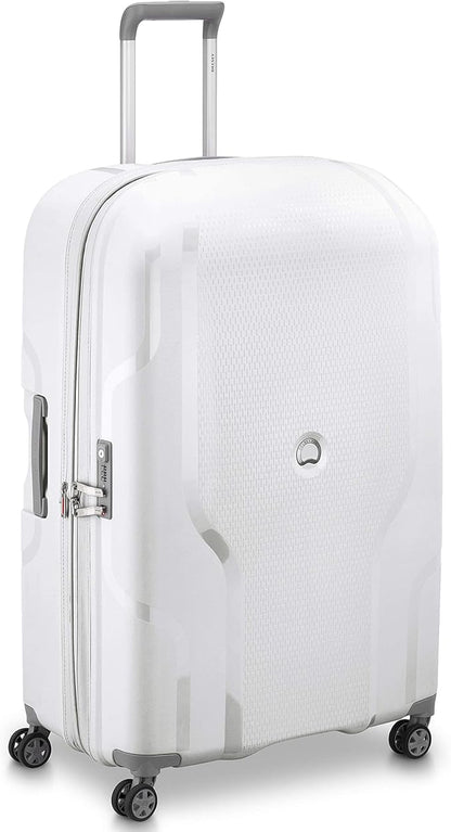 DELSEY PARIS Clavel Hardside Expandable Luggage with Spinner Wheels, White, Checked-Large 30 Inch