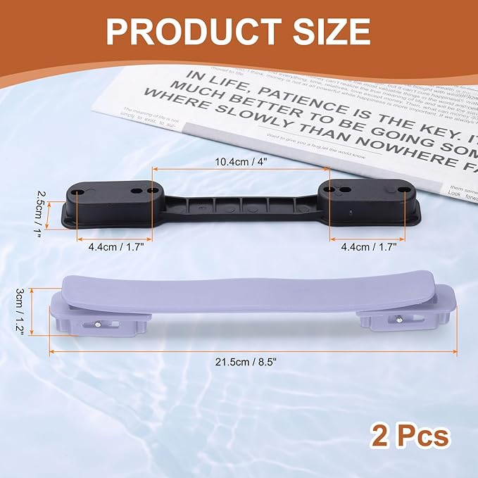 uxcell 2 Pcs Luggage Handle Replacement 8.5 Inch Suitcase Handle Carry Strap Plastic Pull Handle Grip Luggage Replacement Parts with Screws for Suitcase Box Luggage Case, Purple