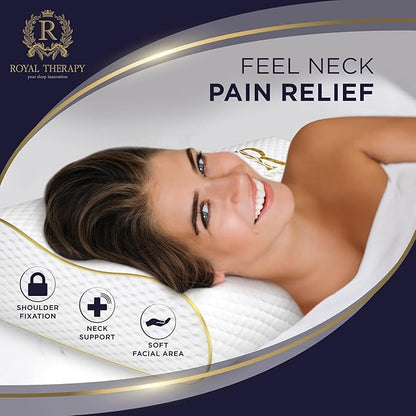 King Memory Foam Pillows 2-Pack – Ergonomic Cervical Pillow for Neck and Shoulder Pain – Medium Firm Contour Pillow for Side, Back, and Stomach Sleepers – CertiPUR-US Certified