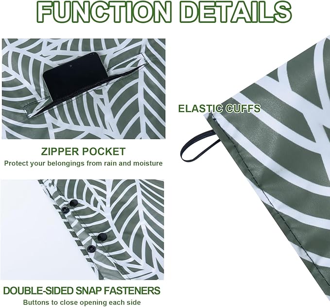 Hooded Rain Ponchos for Adult - Rain Coat and Rain Jacket with Waterproof Pocket and Zipper