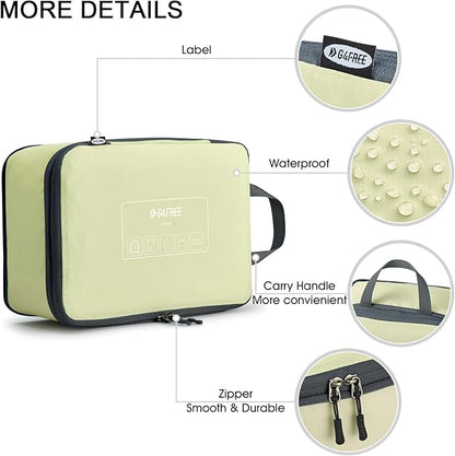 G4Free 6 Set Compression Packing Cubes, 3 sizes Travel Packing Organizers for Suitcases, Expandable Luggage Suitcase Storage Bags Set, Lightweight Packing Cubes Travel Essentials