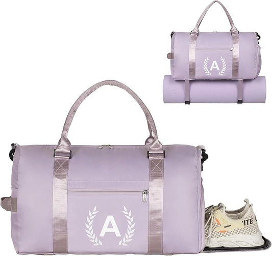 Gym Bag for Women & Men, Fitness Workout Sports Travel Duffle Bag with Wet Pocket & Shoes Compartment, Great Present for Gym Lovers
