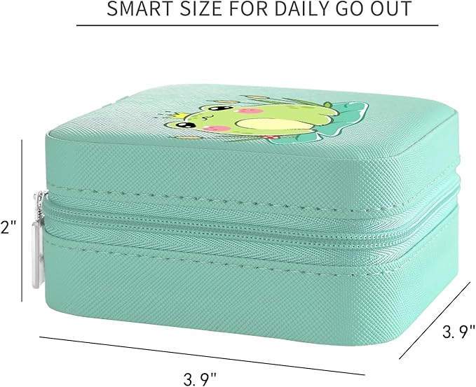 MAYCARI Jewelry Box with Cute Frog Pattern Design, PU Leather Jewelry Travel Organizer Case-Rings/Earrings/Necklace Storage Box for Women Birthday Mom Friends Her Bridesmaids Girls s