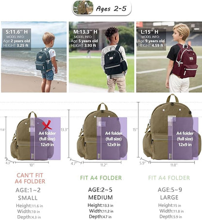 Toddler Backpack for Boys 2-5: Preschool Kindergarten Backpack - 13" Daycare Backpack Fit A4 Folder