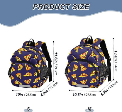 Kids Pizza Backpack Leash Preschool Backpack Small Toddler Backpacks for Girls Boys 3-6 Anti-Lost Baby Harness M