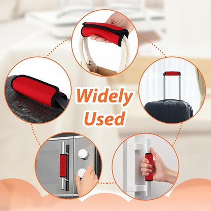 2 Pack Luggage Handle Wraps for Suitcase, Bright Color Comfort Soft Handle Covers Suitcase Luggage Handle Wrap Luggage Tag Wraps Travel Accessories (Red)