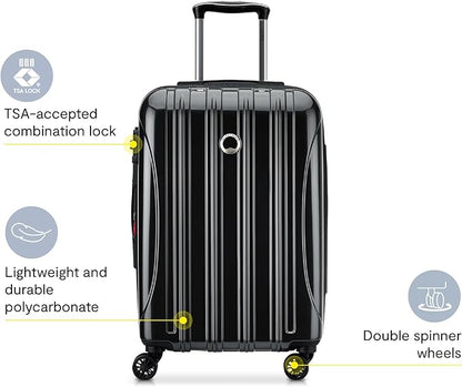 DELSEY PARIS Helium Aero Hardside Expandable Luggage with Spinner Wheels, Black, 2-Piece Set (21/24)