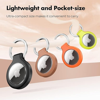 UNBREAKcable 360° Protective Holder for AirTag, [4-Pack] AirTags Keyring [Full Cover] [Scratch-Resistant] [Pefect Fit] [304 Stainless Steel] Keychain for AirTag TPU Case for Key, Luggage, Pet Collar