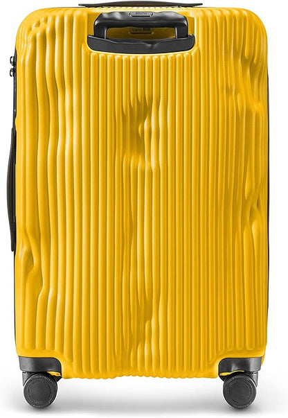 CRASH BAGGAGE Stripe Suitcase | Yellow | 36L | 100% Polycarbonate, TSA-Approved Lock, 360° Spinning Wheels