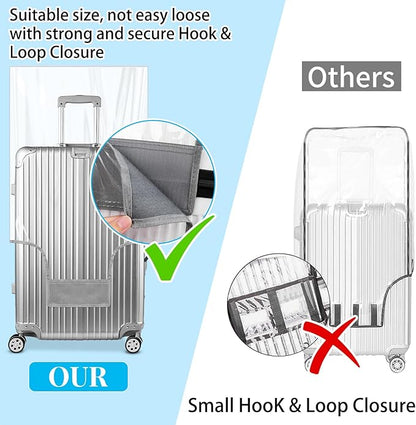 Yotako Clear PVC Suitcase Cover Tough Protector, 32 Inch Luggage Covers for Wheeled Suitcase 32" Gift