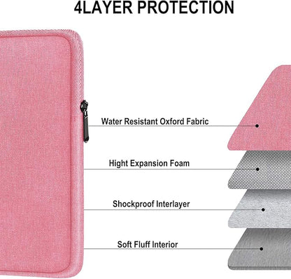 Laptop Case 14 Inch, Shockproof Protective Traveling Computer Bag, Water Resistant Portable Laptop Sleeve Compatible for Lenovo, HP, Dell, Asus, MacBook Air/Pro, Pink