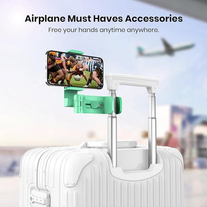 Klearlook 4 in 1 Adjustable Phone Stand - 360 Rotation Handsfree Viewing, Foldable Travel Essentials, Accessory for Flight/Home/Office - Green