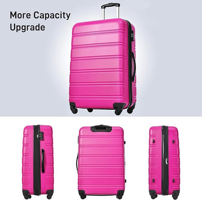 Merax Luggage Sets 2 Piece Suitcase Set 20/24 IN,Carry on Luggage and Travel Bag TSA Lock Expandable,Hard Case Luggage with Spinner Wheels,Pink