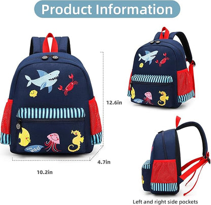 willikiva Cute Zoo 3d Kids Backpack for Boys and Girls Toddler Backpack Bags(Ocean World)