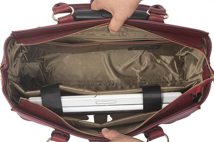 JKM & Company Rolling Laptop Bag for Women | Designer Wheeled Briefcase | Fits 13-17" Laptops | Office Travel Computer Case