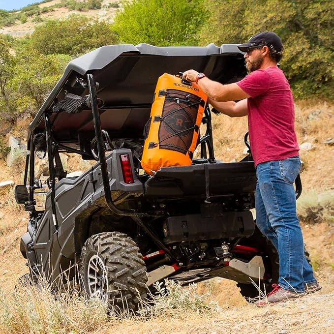 Rockagator Kanarra 90L Waterproof Backpack for Camping, Hiking, Mountaineering, Backpacking, Hunting, Fishing, Canoeing, Outdoor Activities, The Wet Outdoors - Large Capacity, Roll Top Closure, Orange