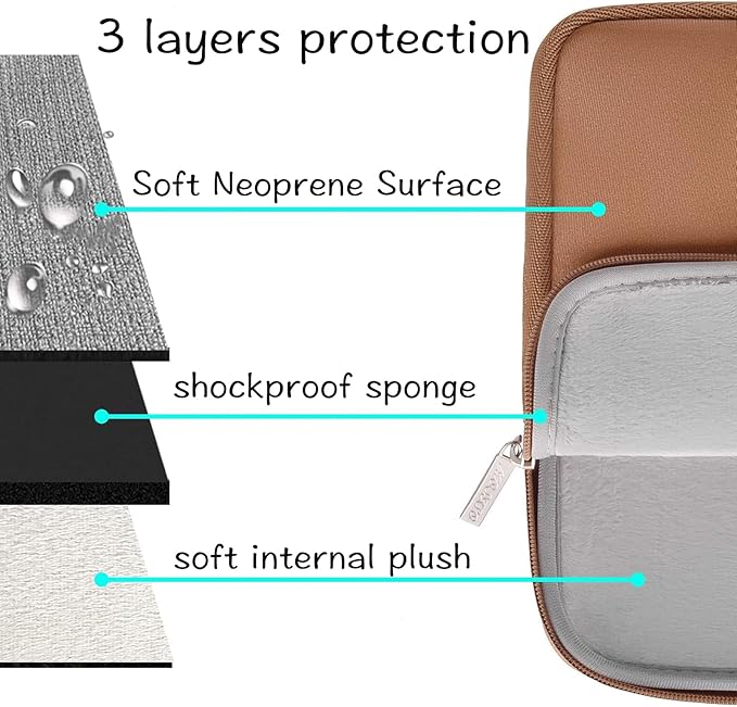 MOSISO Laptop Case 13.3 inch, 13-13.3 inch Laptop Sleeve Bag Compatible with MacBook Air/Pro 13/Pro 14 M5 M4 M3 M2 M1, HP Dell ASUS Lenovo, Neoprene Computer Sleeve Bag with Small Case, Brown
