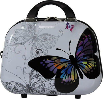 World Traveler Butterfly 2-Piece Carry-On Polycarbonate Hardside Expandable Spinner Luggage Set