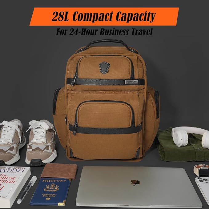 WELKINLAND 24H Business Backpack for Men with Toiletry Bag, 16" Laptop Executive Backpack for Mens, 28L Business Computer Backpacks, Heavy Duty Laptop Backpack, Carry-on Executive Backpacks for Men