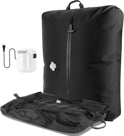 Dobaly 24L Vacuum Bags for Travel with 5KPa Pump, IP67 Reusable Vacuum Seal Bags for Carry On Suitcases Vacuum Packing Cubes for Luggage and Backpack Space Saver Durable (2PC+Pump)