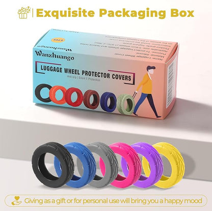 8 Pcs Upgrade Luggage Wheel Covers, Carry On Luggage Suitcases,Wear-Resistant, Anti-Noise, Silicone Wheel Protective Covers for 2-2.4" Spinner Wheel,Essential Travel Accessories (Yellow)