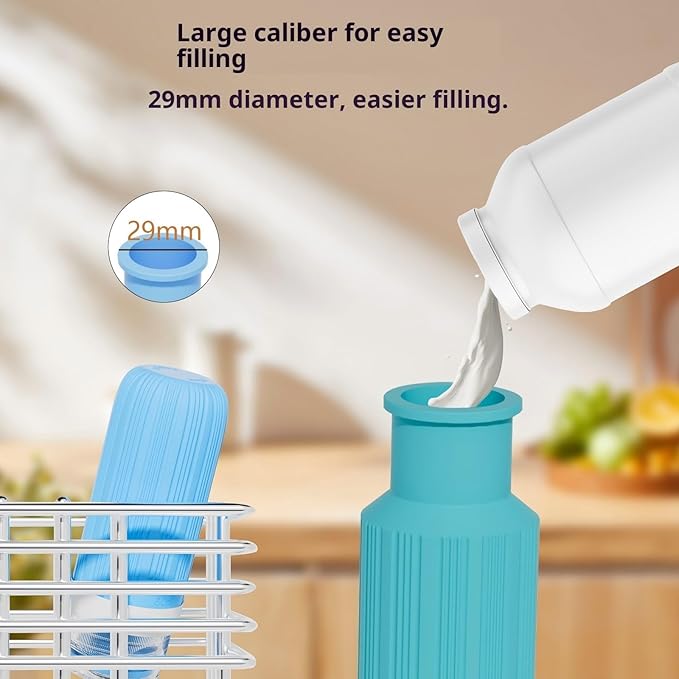 16 Pack 3.4oz Portable Travel Bottles, TSA Approved Leak-Proof Silicone Toiletry Containers, Refillable Squeezable for Shampoo, Conditioner, Cologne, Perfume & Lotion – On-the-Go Essentials