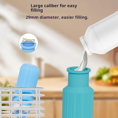 16 Pack 3.4oz Portable Travel Bottles, TSA Approved Leak-Proof Silicone Toiletry Containers, Refillable Squeezable for Shampoo, Conditioner, Cologne, Perfume & Lotion – On-the-Go Essentials