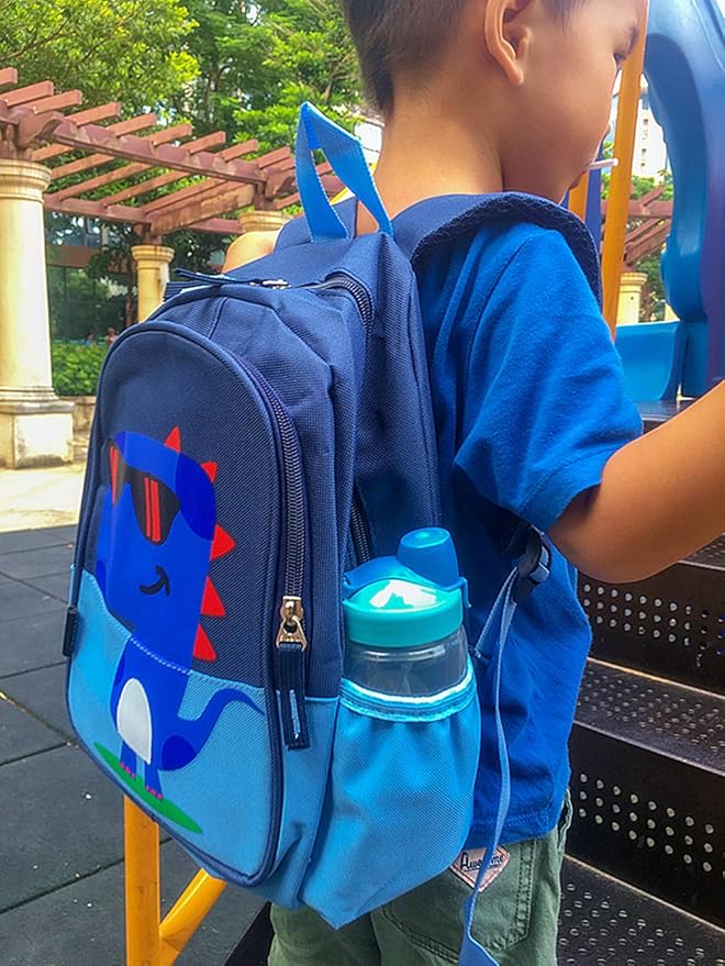 11 Inch Kids Small Toddler Preschool Travel Backpack Cool Cute Cartoon Daypack （Dinosaur Blue）
