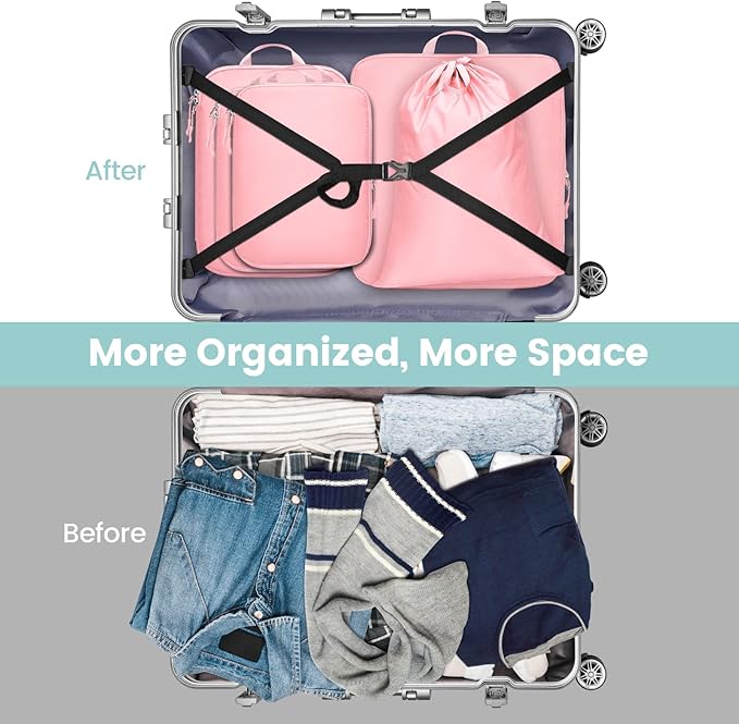 Cambond Compression Packing Cubes for Travel Women - Expandable Travel Bags Luggage Organizers Travel Essentials Compression Cubes for Travel Carry on Suitcases Organizer