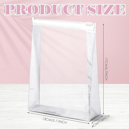 Xuniea 50 Pcs Mini Clear Makeup Bag Small Clear Zipper Pouch Travel Plastic Cosmetic Organizer Waterproof for Toiletries Swimsuit Bikini Bathing Suit(5'',Transparent)